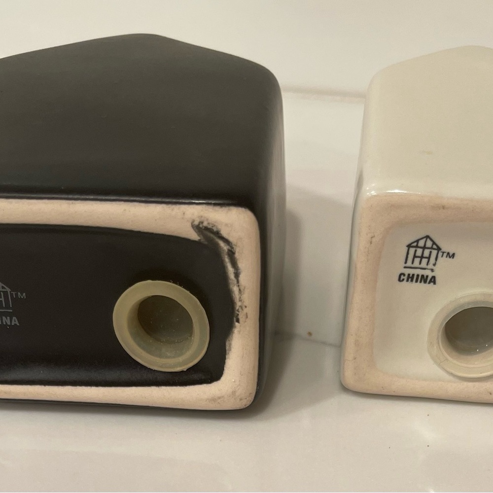 Hearth & Hand Black and White House Shaped Salt and Pepper Shakers - Picture 2 of 3